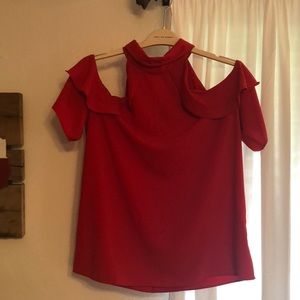 Red off the shoulder Lucky top
